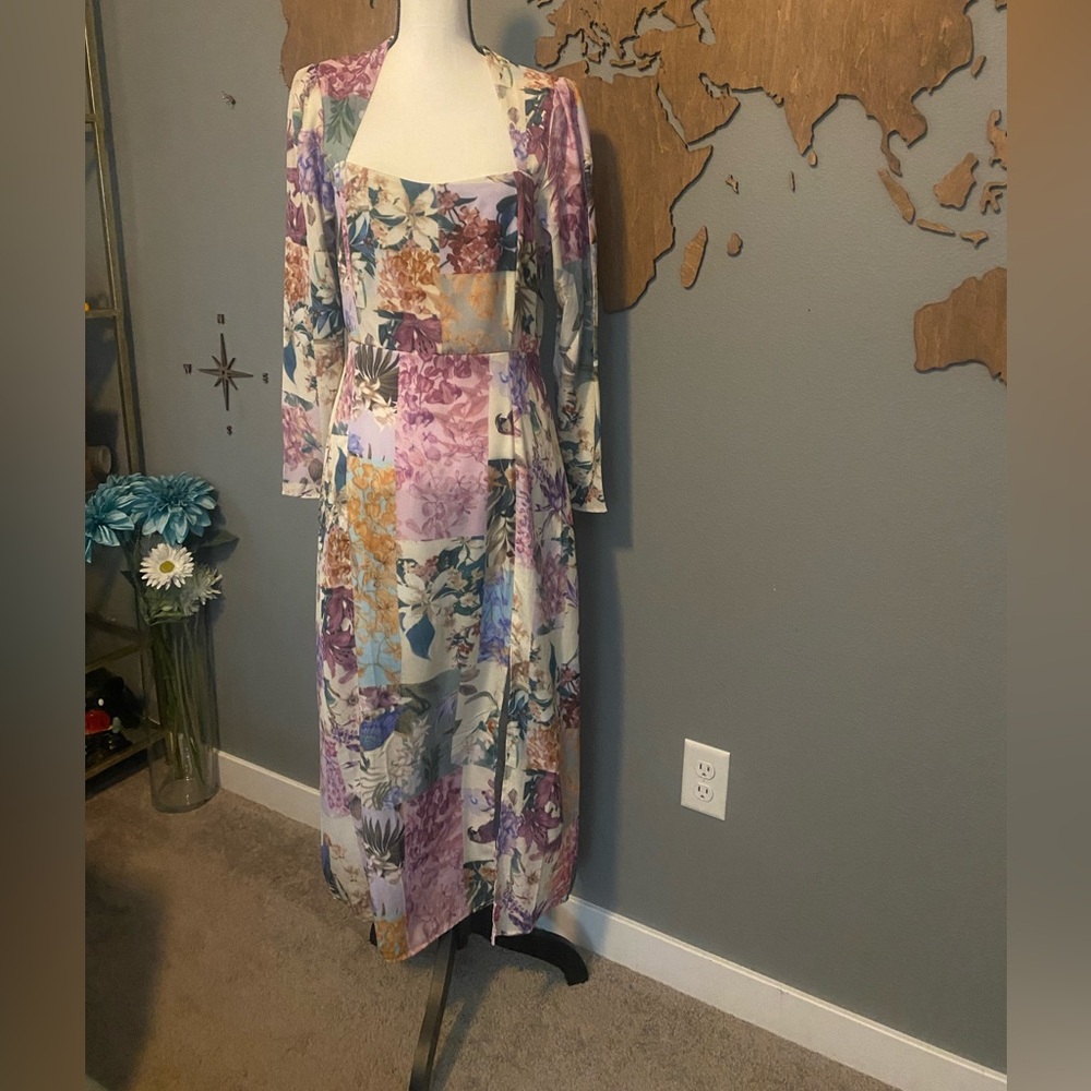 Floral Patchwork Maxi Long Sleeve